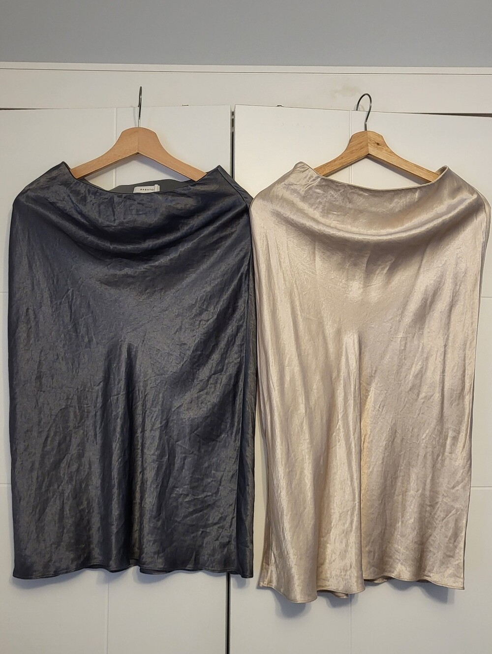LOT of Two Aritzia Babaton Midi Slip Satin Skirts